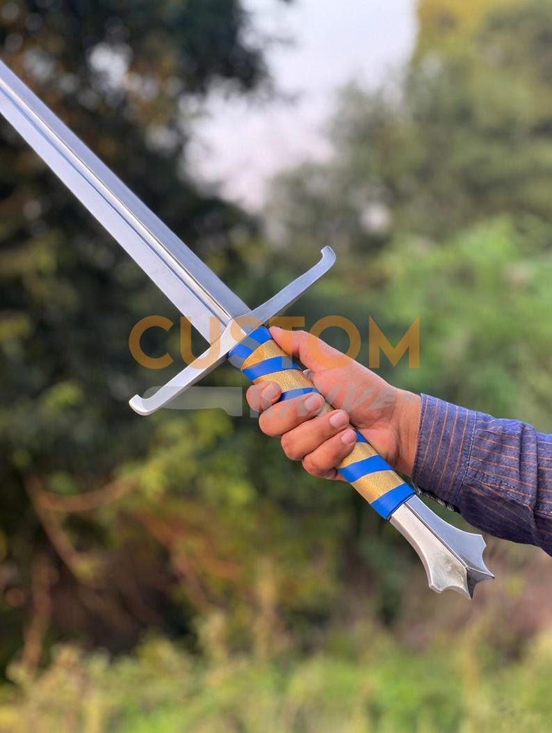 Medieval Sword Carbon Steel Long Sword with Custom Scabbard - Ideal Gift for Father's Day, Groomsmen, or Him image 17