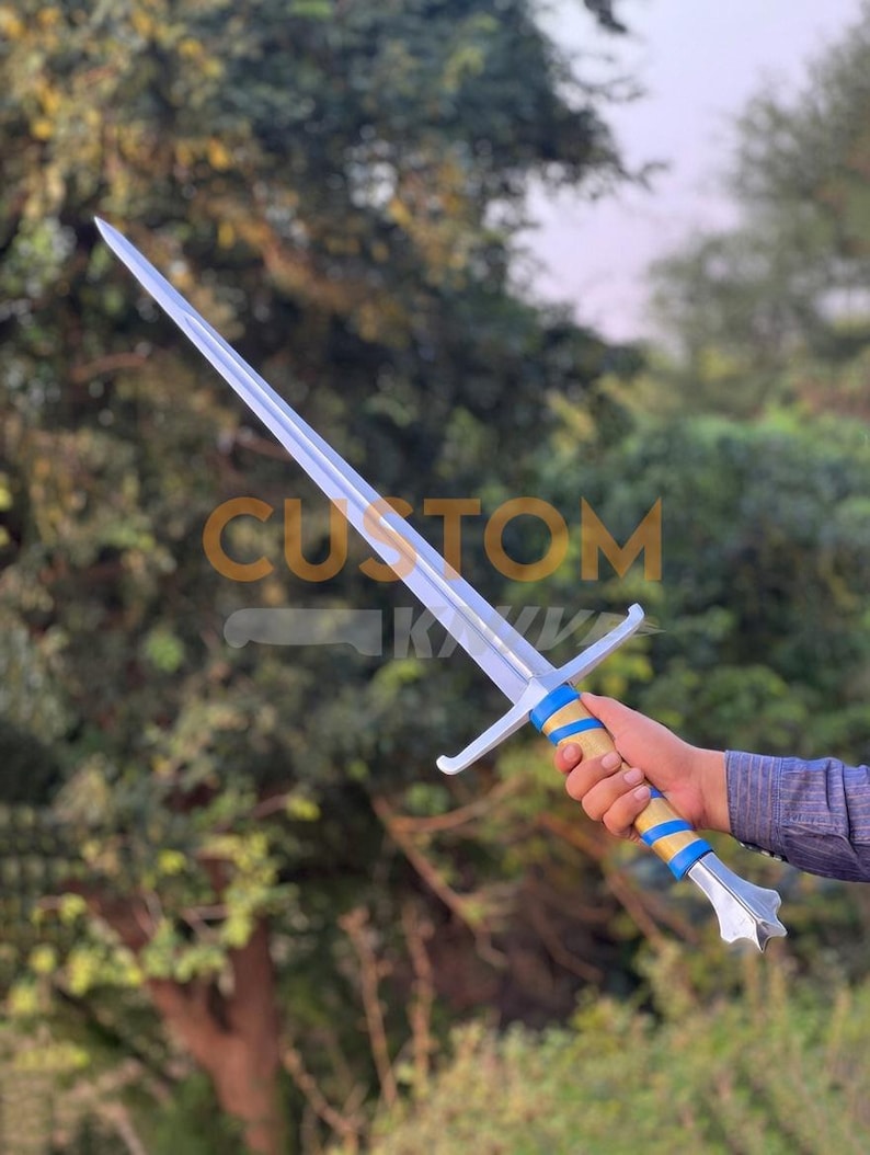 Medieval Sword Carbon Steel Long Sword with Custom Scabbard - Ideal Gift for Father's Day, Groomsmen, or Him image 19