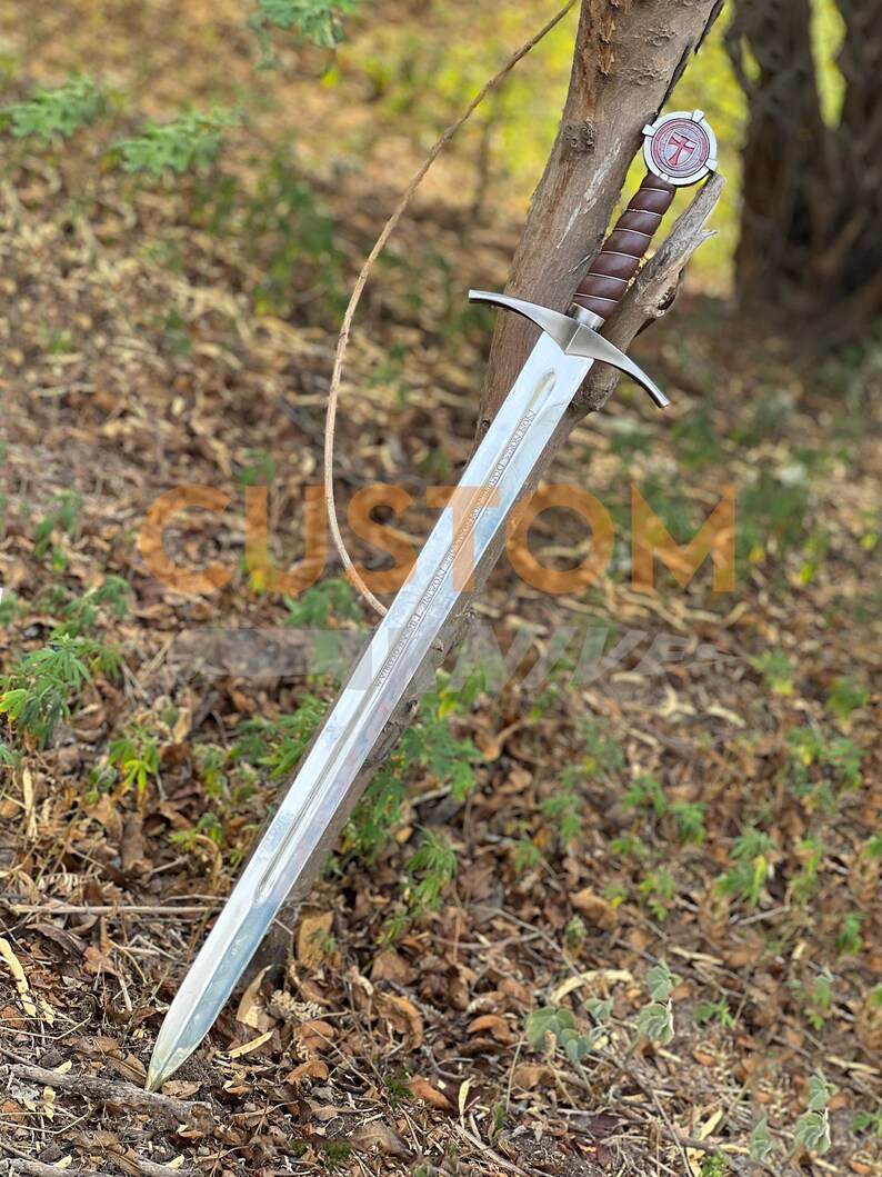 Espada personalizada de los Caballeros Templarios – Espada de utilería de película de colección – Regalo perfecto para Navidad, bodas, aniversarios y cumpleaños. imagen 6