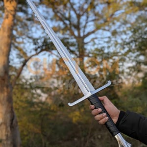 Medieval Sword Carbon Steel Long Sword with Custom Scabbard - Ideal Gift for Father's Day, Groomsmen, or Him image 13