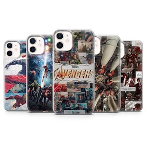 Avengers Phone Case Superhero Universe Cover for iPhone 17, 16e, 15, 14, 13, 12, Samsung S25, S24, S23, S22, A16, A56, A55, Pixel 10 Pro, 9