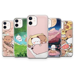 Bubu And Dudu Phone Case Cute Bear Couple Cover for iPhone 17, 16, 15, 14, 13, 12, Samsung S25, S24, S23, S22, A16, A56, A55, Pixel 10 Pro