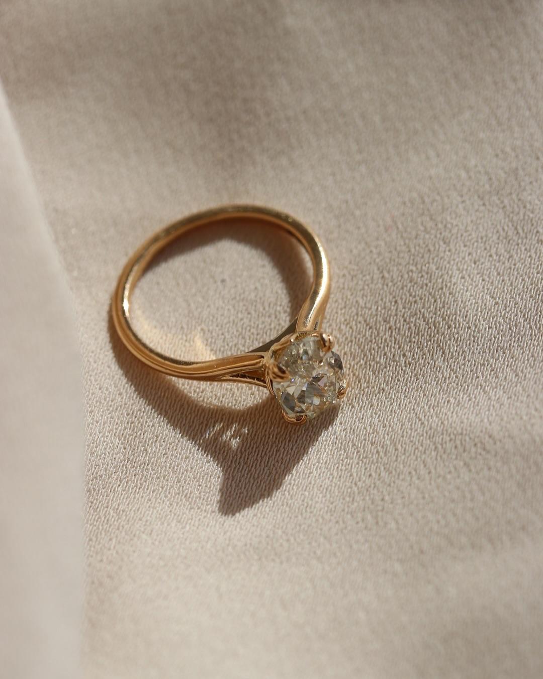 3CT Oval Cut Moissanite Engagement Ring, 14K Solid Yellow Gold Wedding ...