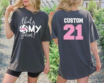Comfort Colors Senior Volleyball Mom Shirt: Personalized Game Day Tee