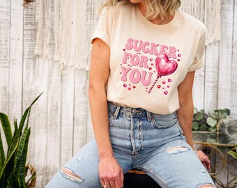 Funny Valentine Sucker T Shirt: Retro Valentine Tee, Anti Valentine Shirt, Humor Love Graphic Tee