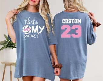 Comfort Colors Senior Mom Volleyball Shirt: Custom Senior Night Tee