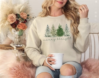Christmas Tree Sweatshirt: Merry & Bright Holiday Sweater