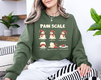 Christmas Nurse Sweatshirt: Funny Pain Scale Crewneck