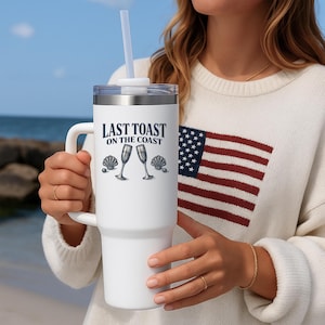 Vaso &quot;Último brindis en la costa&quot; de 113 ml - Regalo de despedida de soltera, Vaso para despedida de soltera