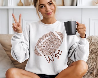 Football Wife Floral Print Sweatshirt - Game Day Glam