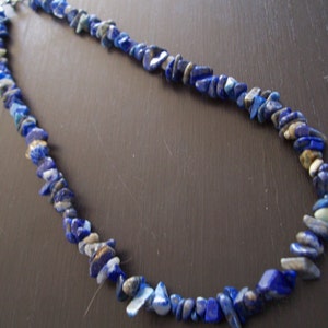 Lapis Lazuli Natural Gemstone Handmade Chip Bead Necklace