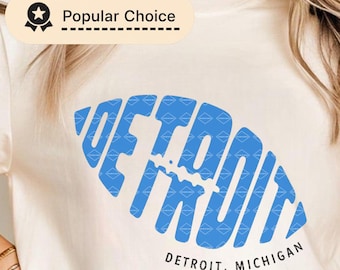 Detroit Football T-Shirt PNG  Michigan Sports Fan Gift Game Day Graphic design Shirt for Football Lovers PNG