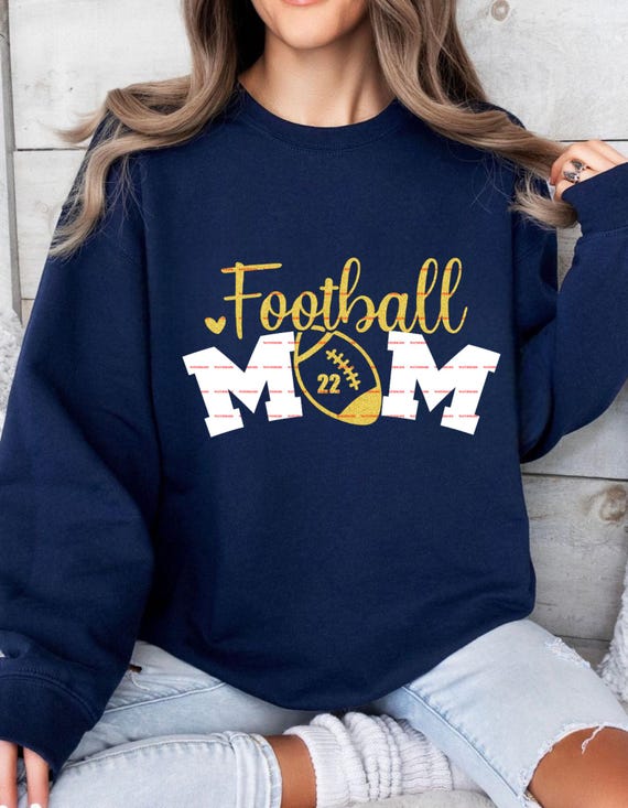 Custom Football Mom Game Day Mom PNG Sports Mom Shirt PNG Sports Mom Shirt png, DIY Player number name, Football Sublimation Design