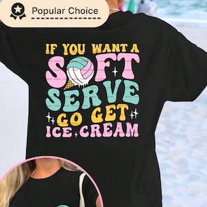 Vôlei Soft Serve, Design Engraçado de Camiseta de Vôlei, Sublimação de Espírito de Equipe, Presente para Mãe Jogadora de Vôlei, Download Digital, Vá Pegar Sorvete PNG