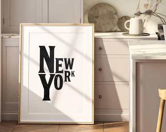 NEW YORK – Typographic Wall Art Print