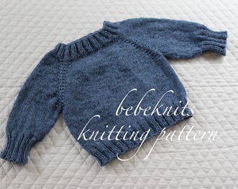 Bebeknits Rouen Raglan  Seamless Baby Pullover Knitting Pattern