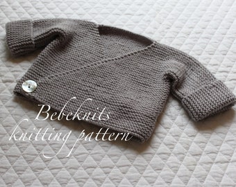 Bebeknits French Style Baby Wrap Cardigan Knitting Pattern