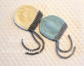 Patrón de tejido de gorro de bebé prematuro dulce y simple de Bebeknits