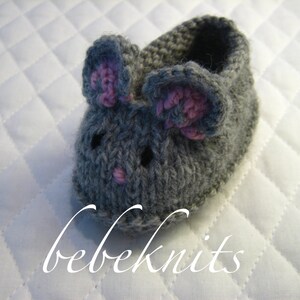 Bebeknits Little Mice Baby Slippers Knitting Pattern image 2