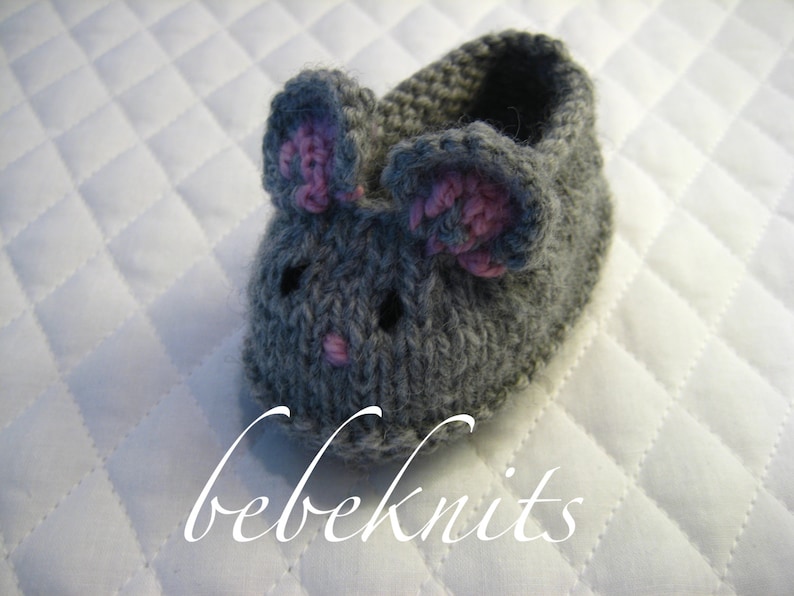 Bebeknits Little Mice Baby Slippers Knitting Pattern image 2