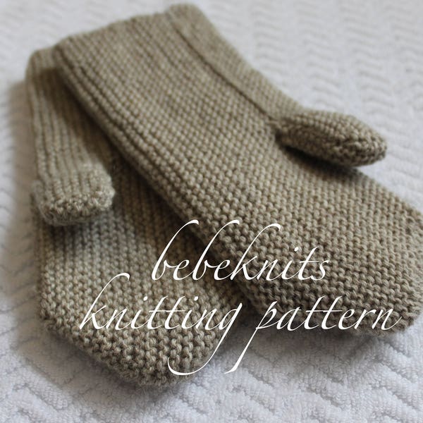 Bebeknits Easy European Style Adult Mittens Knitting Pattern
