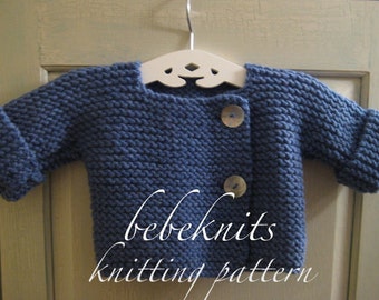 Bebeknits Simple French Style Baby Cardigan Knitting Pattern