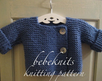 Bebeknits Simple French Style Toddler Cardigan Knitting Pattern