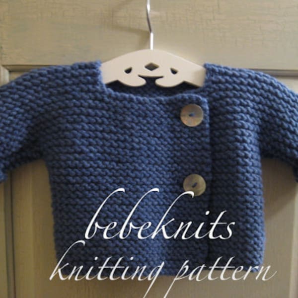 Bebeknits Simple French Style Baby Cardigan Knitting Pattern