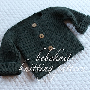 Wzór na prosty kardigan dziecięcy w stylu francuskim Bebeknits