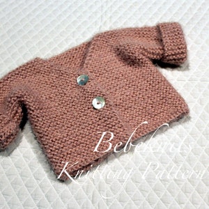 Bebeknits Simple French Style V-Neck Baby Cardigan Knitting Pattern