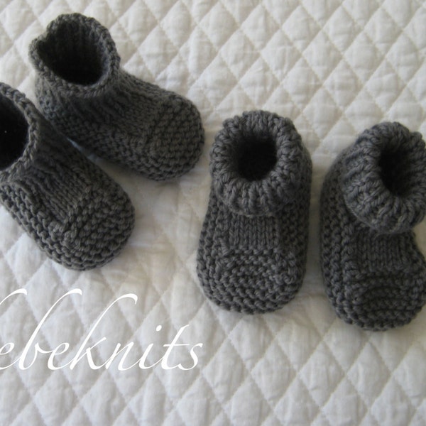 Bebeknits High Top Baby Bootie Knitting Pattern in 4 Sizes