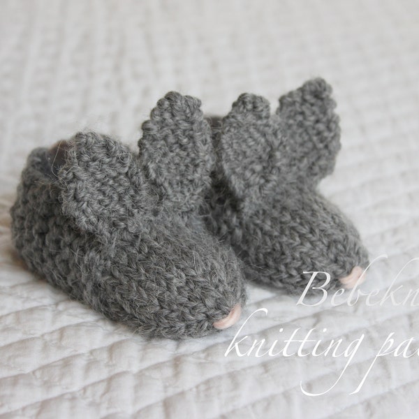 Bebeknits Little Bunny Baby Slippers/Booties Knitting Pattern