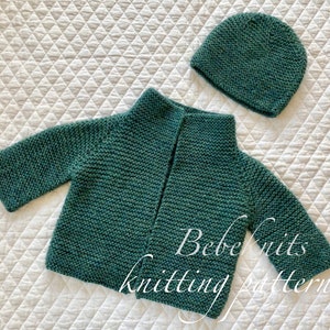 Bebeknits Wonderful Wrap Baby Car Cardigan and Beanie Wzór na Robienie Na Drutach