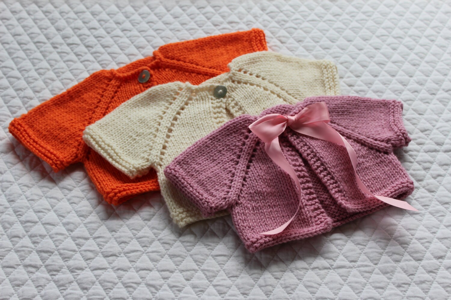Bebeknits Bow Tie/button Baby Cardigan Knitting Pattern Etsy