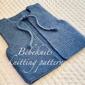 Bebeknits French Style Simple Tie Child Vest Knitting Pattern