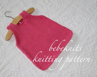 Patrón de tejido de camiseta sin mangas para niños pequeños de verano simple Bebeknits