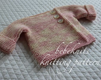 Bebeknits Simple French Style Lightweight Baby Pullover Knitting Pattern