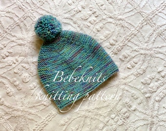 Bebeknits Easy European Style Child Garter Beanie/Hat/Cap Knitting Pattern