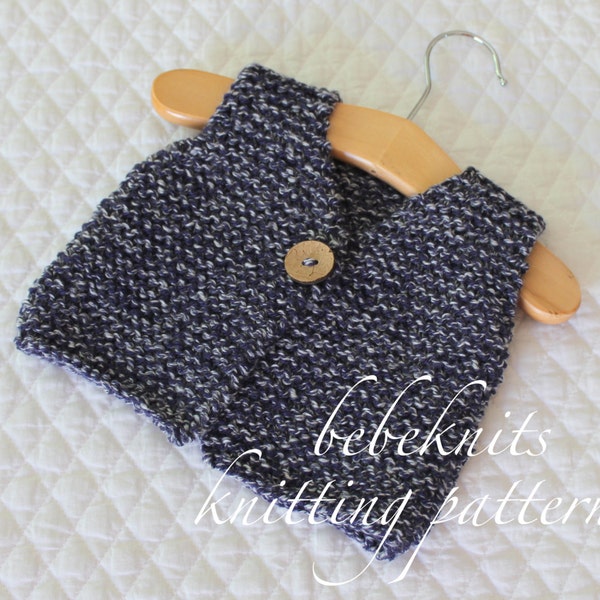 Bebeknits Simple French Style Tiny Baby Body Warmer/Vest Knitting Pattern