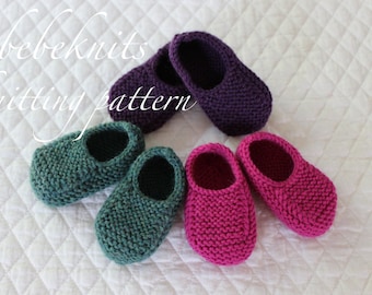 Bebeknits Normandy Momma and Baby Slippers Knitting Pattern Set