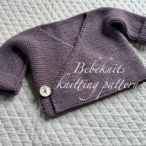 Bebeknits フレンチスタイル 幼児用ラップカーディガン編みパターン