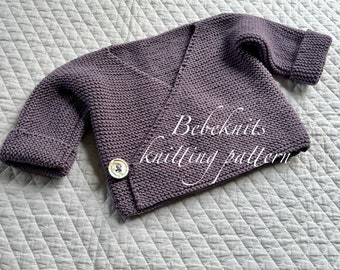 Bebeknits French Style Toddler Wrap Cardigan Knitting Pattern