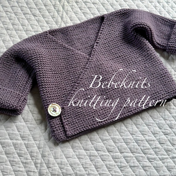 Bebeknits French Style Toddler Wrap Cardigan Knitting Pattern