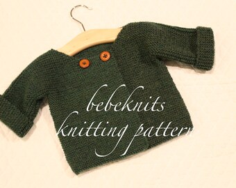 Stickmönster för babykofta med dubbelknapp från Bebeknits