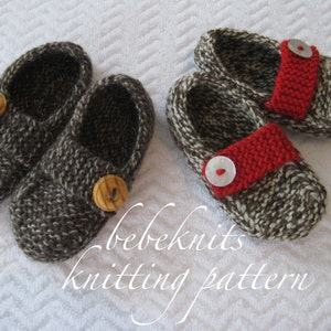 Bebeknits Loafer Style Normandy Toddler Slipper Knitting Pattern in 3 Sizes