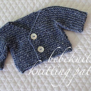 Bebeknits Simple French Style V-Neck Tiny Baby Cardigan Knitting Pattern