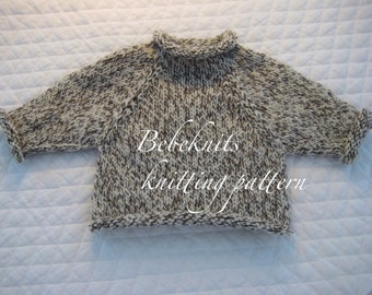 Bebeknits 18 Inch Doll Raglan Pullover Sweater Knitting Pattern