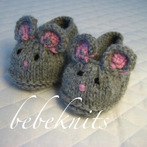 Bebeknits Little Mice Baby Slippers Knitting Pattern image 3