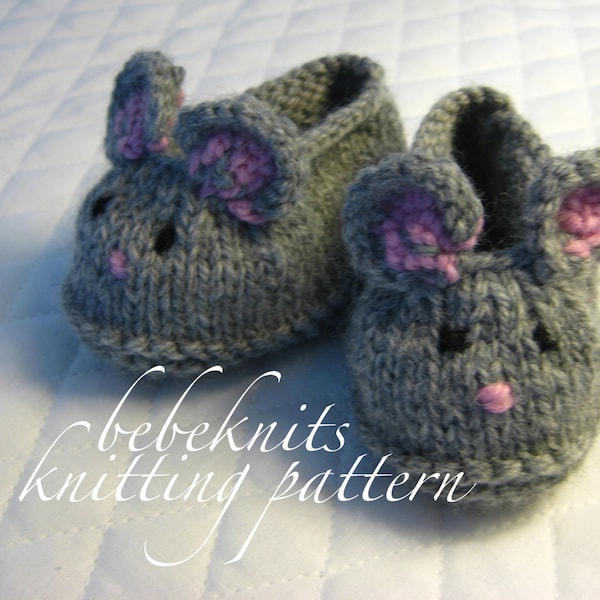 Modèle de tricot de chaussons pour bébés Petites souris Bebeknits