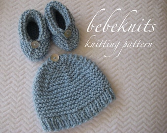 Bebeknits Simple French Style Garter Stitch Baby Set Knitting Pattern